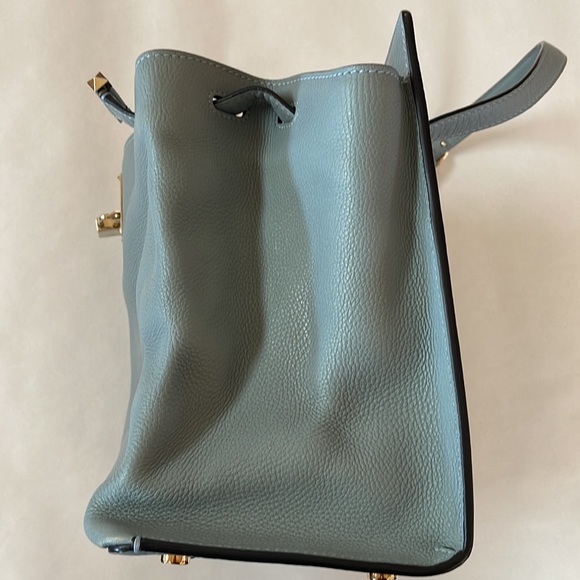 Valentino Garavani Teal Blue Satchel Tote - Picture 11 of 13